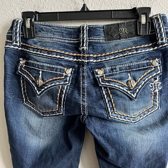 NWOT Miss Me Dark Wash Skinny Stitch Jeans Size 27 Style JS5014S195 - Picture 11 of 15